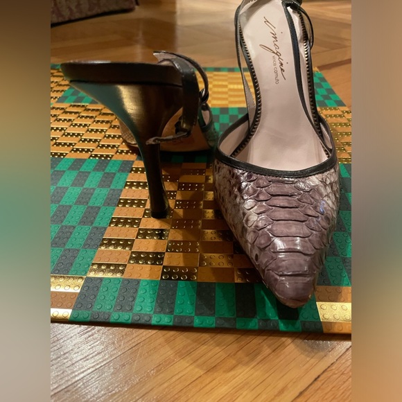 Genuine python ombré browns skins sling backs size 10 - Picture 1 of 5